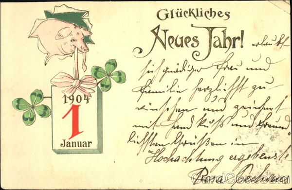 Gluckliches Neues Jahr! 1904 Pigs
