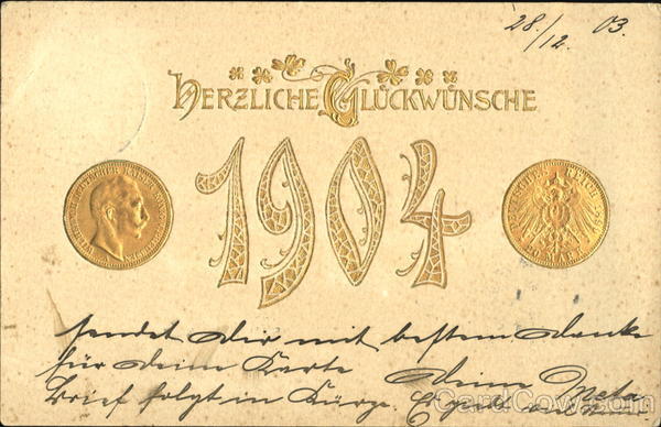 1904 Herzliche Gluckwunsche New Year's