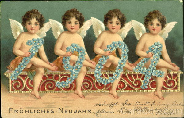1904 Frohliches Neujahr Angels & Cherubs