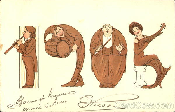 1905 Made of Figures Large Letter Dates