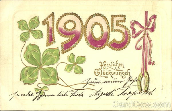 1905 Herzlichen Gluckwunsch New Year's