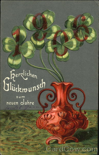 1906 Herzlichen Gluckrounsch Zum Neuen Jahre New Year's