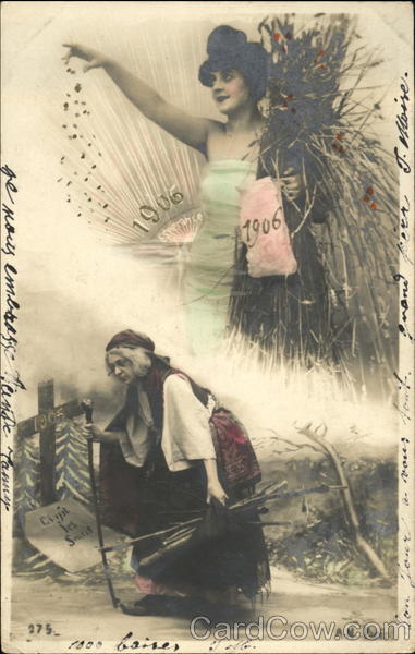 1906 Old and Young Women New Year's