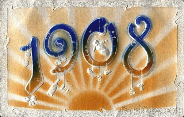 1908 A Happh New Year Year Dates