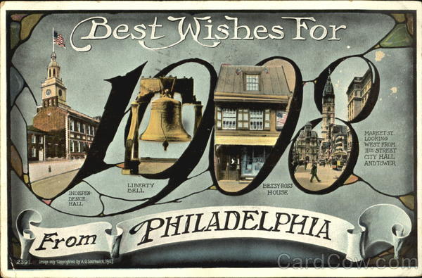 1908 Best Wishes For From Philadelphia Pennsylvania