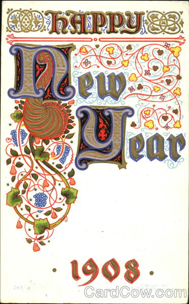 Happy New Year 1908 New Year's