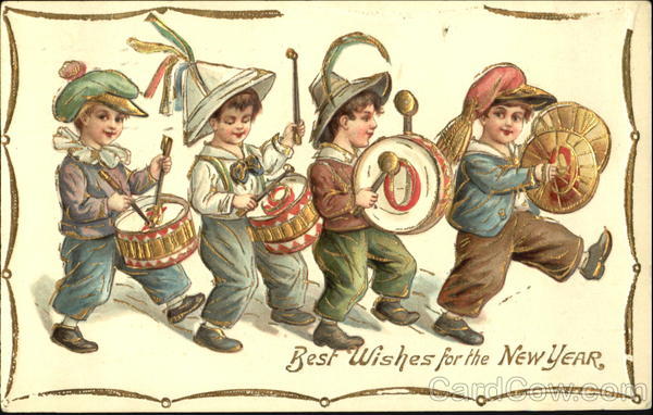 1909 Best Wishes For The New Year Children