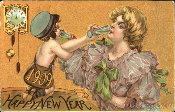 1909 Happy New Year Angels & Cherubs