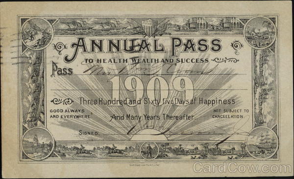 Annual Pass 1909 New Year's