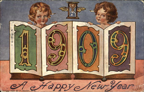1909 A Happy New Year Angels & Cherubs