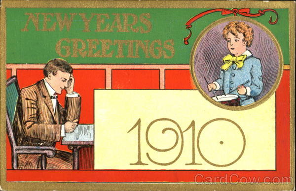 New Year Greetings 1910 New Year's