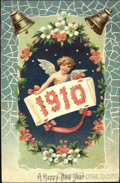 1910 A Happy New Year Angels & Cherubs