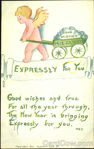Good Wishes 1912 Expressly For You Angels & Cherubs