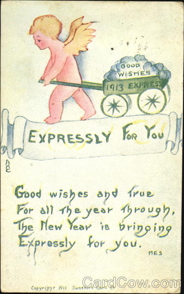 Good Wishes 1913 Expressly For You Angels & Cherubs