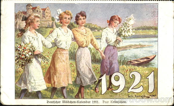 Deutjcher Modchen Kalender 1921 New Year's