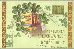 1904 Herzlichen Gluckwunsch Zum Neuen Jahre Postcard