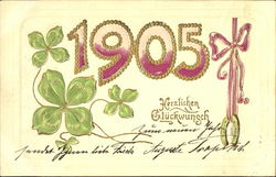 1905 Herzlichen Gluckwunsch Postcard