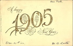 A Happy 1905 New Year Postcard