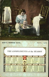 Baby's Morning Bath Children Postcard Postcard