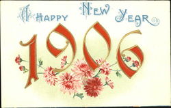 A Happy New Year 1906 Postcard