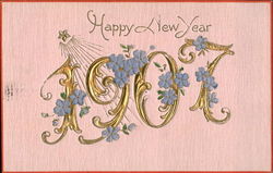 Happy New Year 1907 New Year's Postcard Postcard