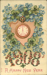 1908 A Happh New Year Postcard