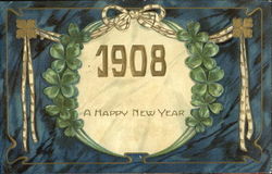 1908 A Happh New Year Postcard