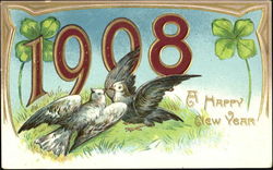 1908 A Happy New Year Postcard