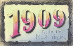 1909 A Happy New Year Postcard
