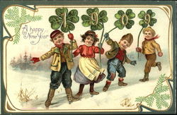 A Happy New Year 1909 Postcard