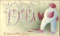 1909 A Bright New Year Postcard
