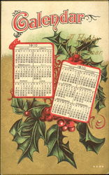 Calendar 1910 Postcard