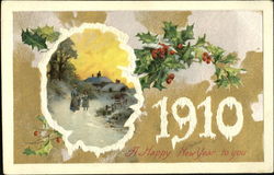 1910 A Happy New Year To You Postcard