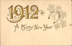 1912 A Happy New Year Postcard