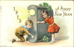 1913 A Happy New Year Postcard