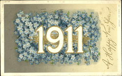 1911 A Happy New Year Year Dates Postcard Postcard