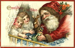 Christmas Greetings Santa Claus Postcard Postcard