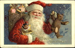 Christmas Greetings Santa Claus Postcard Postcard