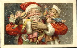 Christmas Wishes Santa Claus Postcard Postcard