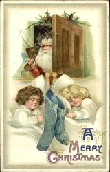 A Merry Christmas Santa Claus Postcard Postcard