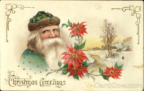 Santa with a winter scene Santa Claus