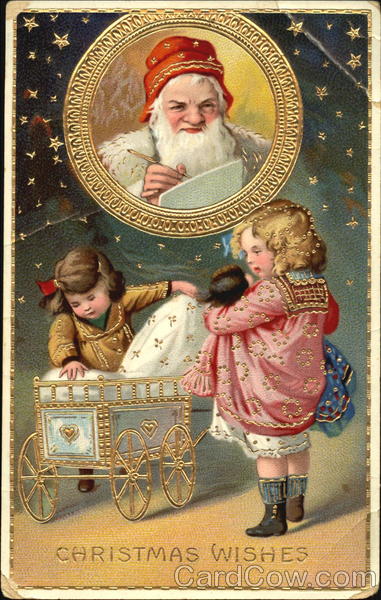 Children wishing for toys Santa Claus