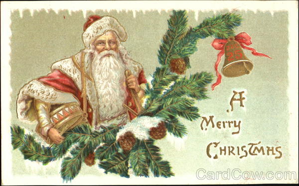 Santa, Drum, Staff, and Pine Boughs Santa Claus