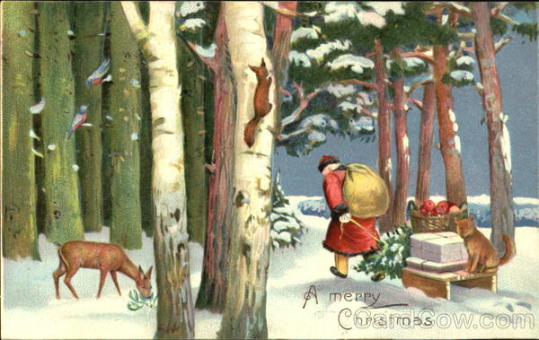 Santa with Animals Santa Claus