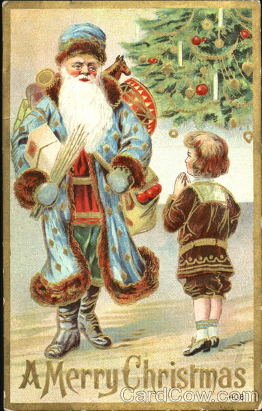 Santa with one pretty girl Santa Claus