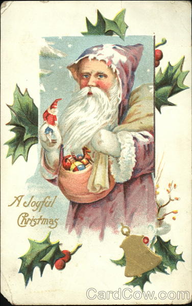 Santa in Purple Robe to Deliver Gifts Santa Claus