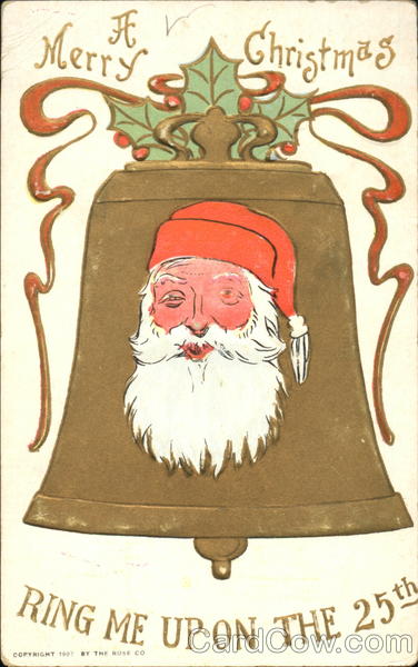 Santa face on a Bell Santa Claus