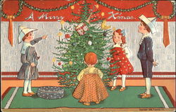 Ganes around the Christmas tree Postcard