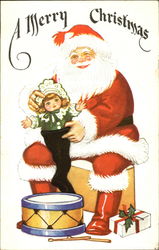 Santa prepares the presents he'll soon deliver Postcard