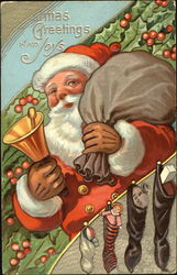 Santa with bell Postcard